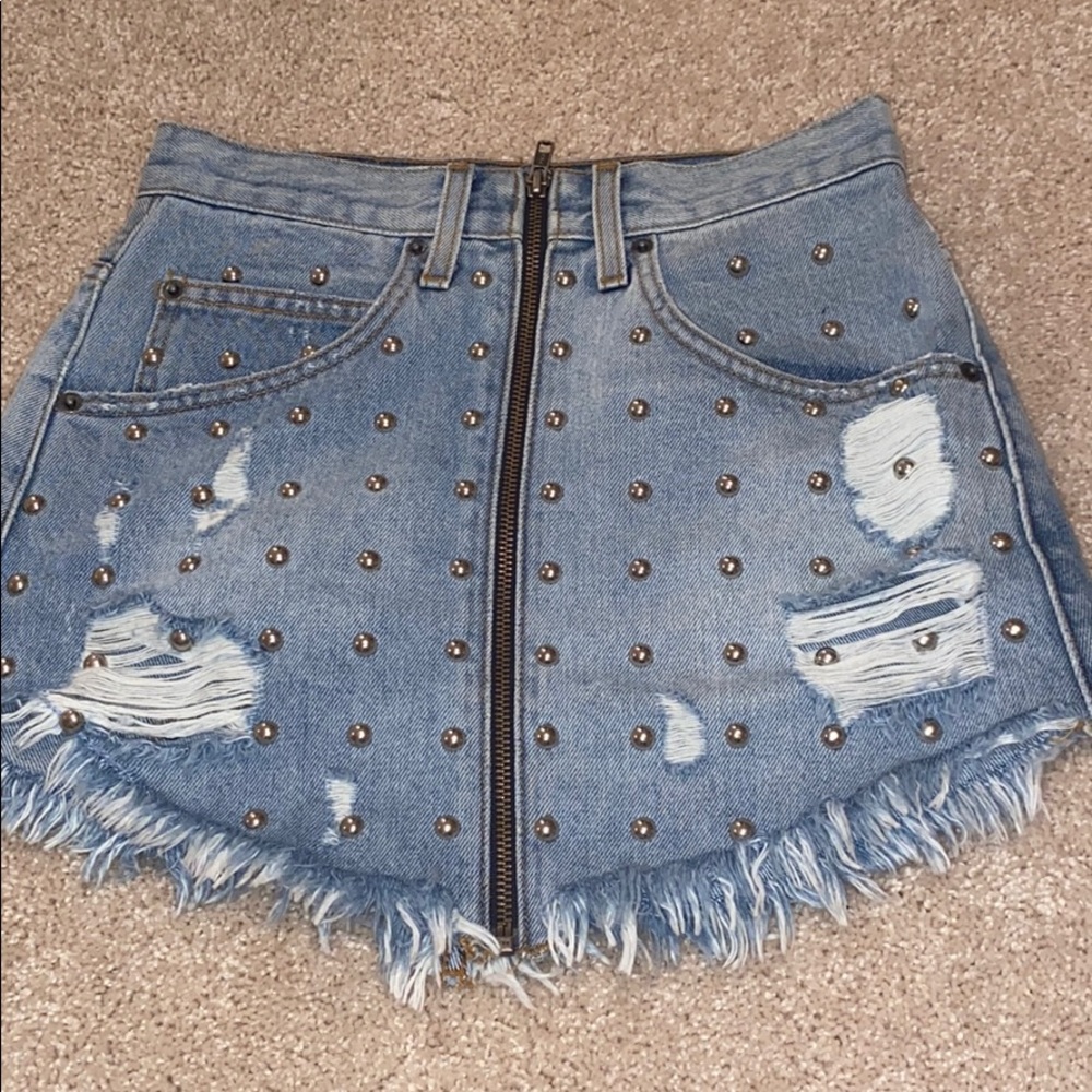 Carmar denim jean skirt